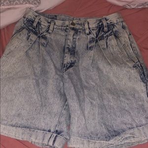 Acid wash jean shorts
